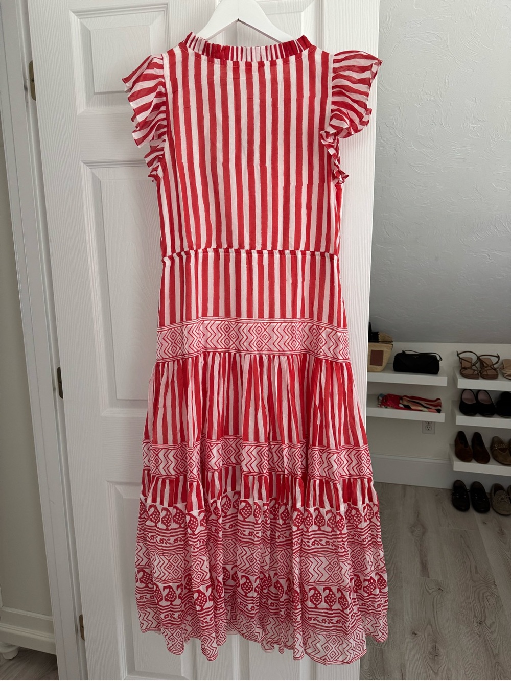 NWT Oliphant CINCHED FLIRTY MIDI-SANTORINI RED size XXS - Picture 5 of 10